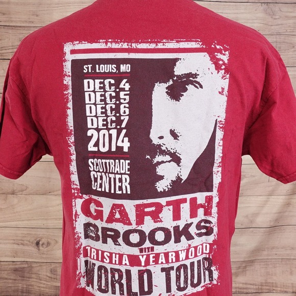 GARTH BROOKS TRISHA YEARWOOD WORLD TOUR ST LOUIS CONCERT BAND COUNTRY T-SHIRT L - Picture 1 of 6